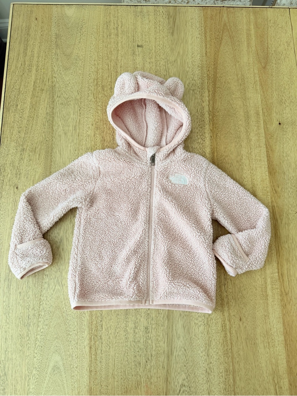The North Face Campshire Light Pink Fleece Teddy Bear Hoodie 18-24 months